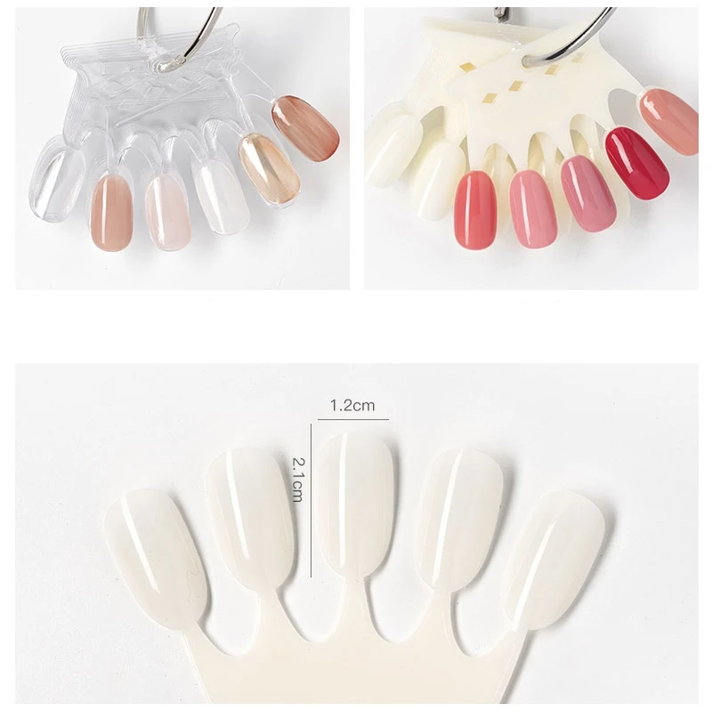 Nail Art Oval - 50pcs/pak Kartu Warna Oval Bentuk Mahkota