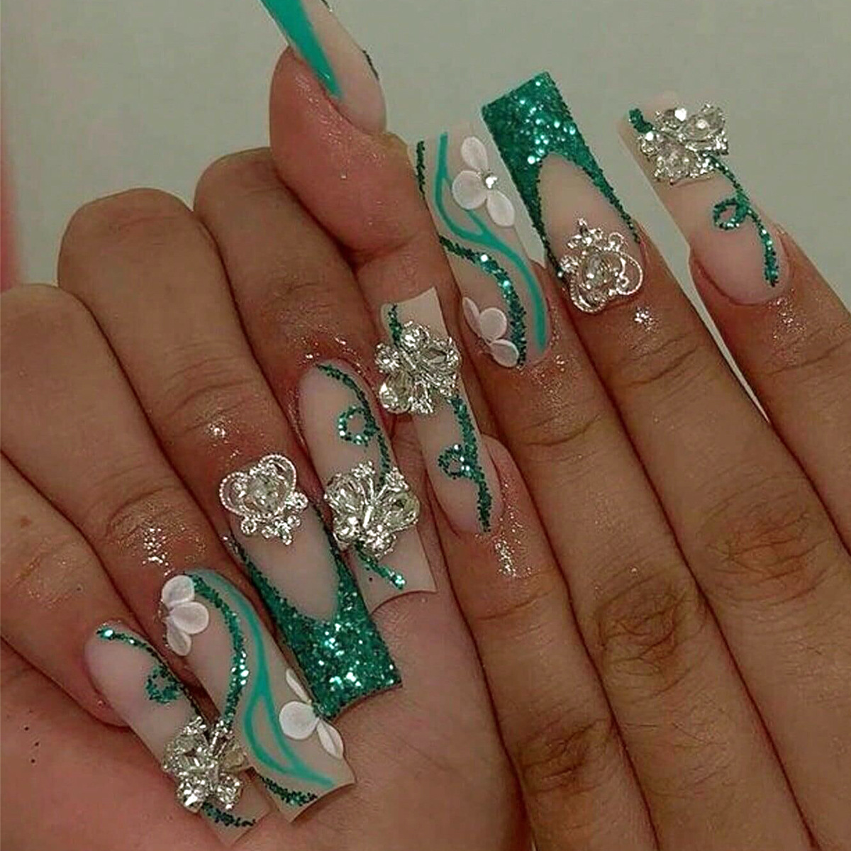 Nail Art French - Kuku palsu balerina tekan peti mati