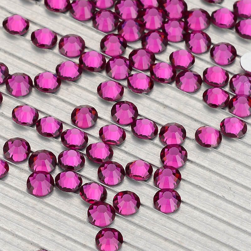 Nail Art Fuchsia - Fuchsia Terang SS3-SS50 Kristal Kaca Non-hotfix
