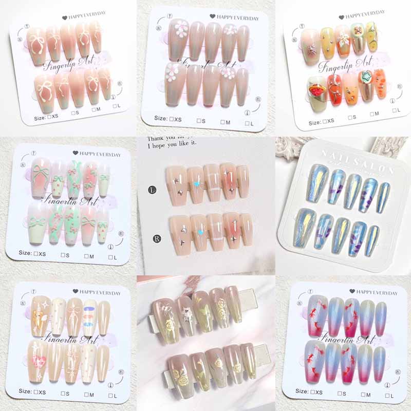 Nail Art French - 10 Buah Kelopak Relief 3D Kualitas