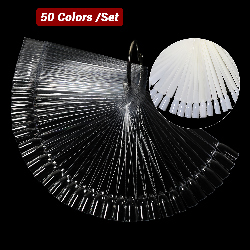 Nail Art Oval - 50Pcs Tongkat Display Kuku Palsu Warna