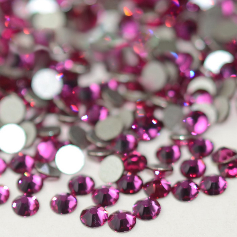 Nail Art Fuchsia - 5A Fuchsia Purple Glitter Strass Flatback