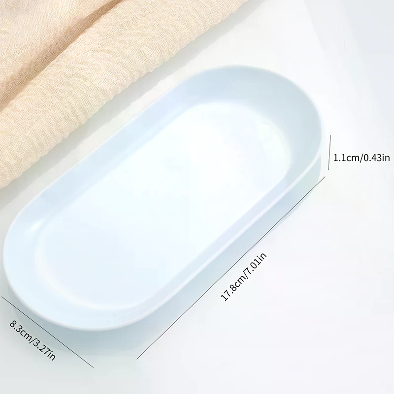 Nail Art Oval - Baki Penyimpanan Kosmetik Plastik Peralatan Seni