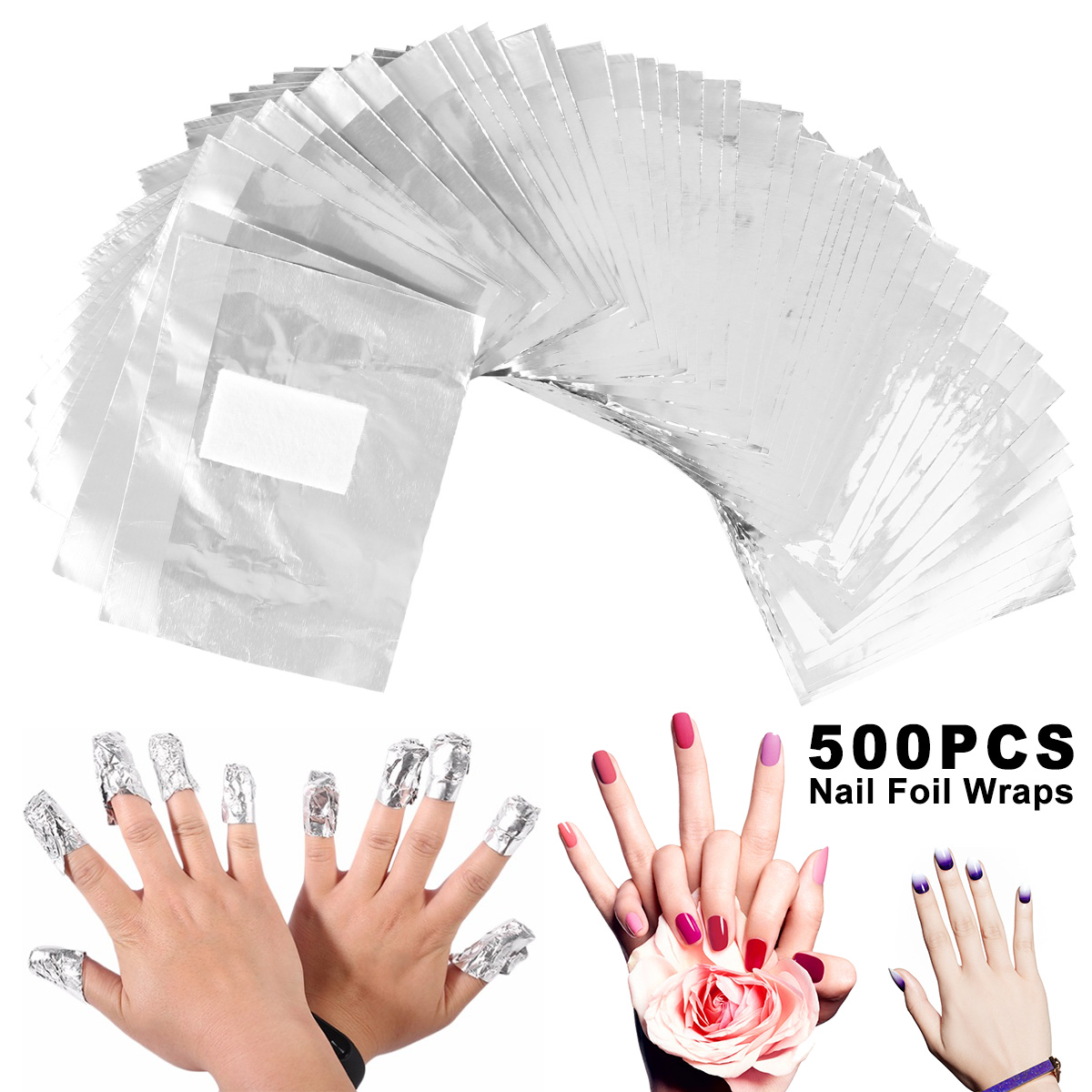 Nail Art Remover - 500/1000Pcs Tisu Penghapus Kutek Gel Aluminium