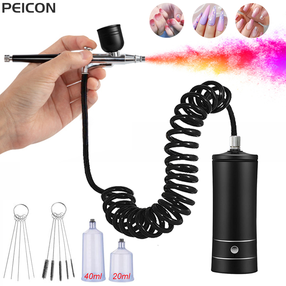Nail Art Kaki - Airbrush kuku, kompresor sikat udara portabel