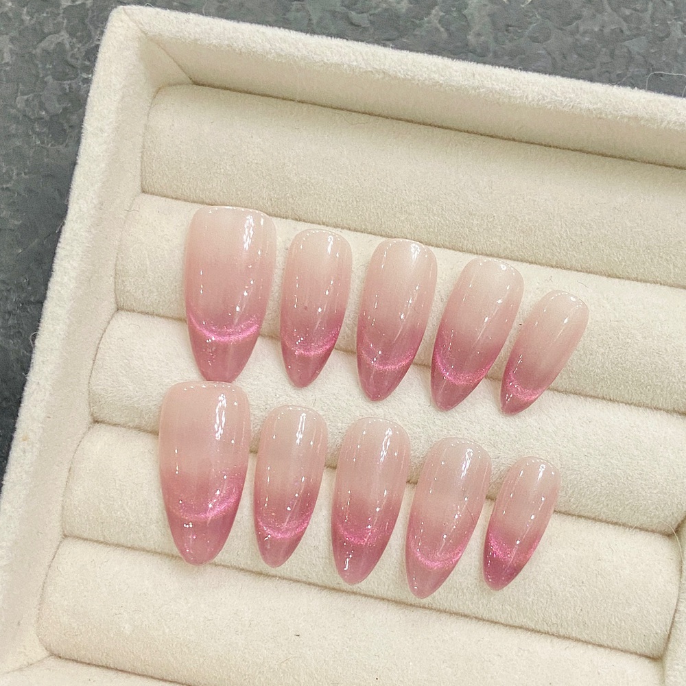 Almond buatan tangan Tekan pad - Nail Art French ulasan dan harga