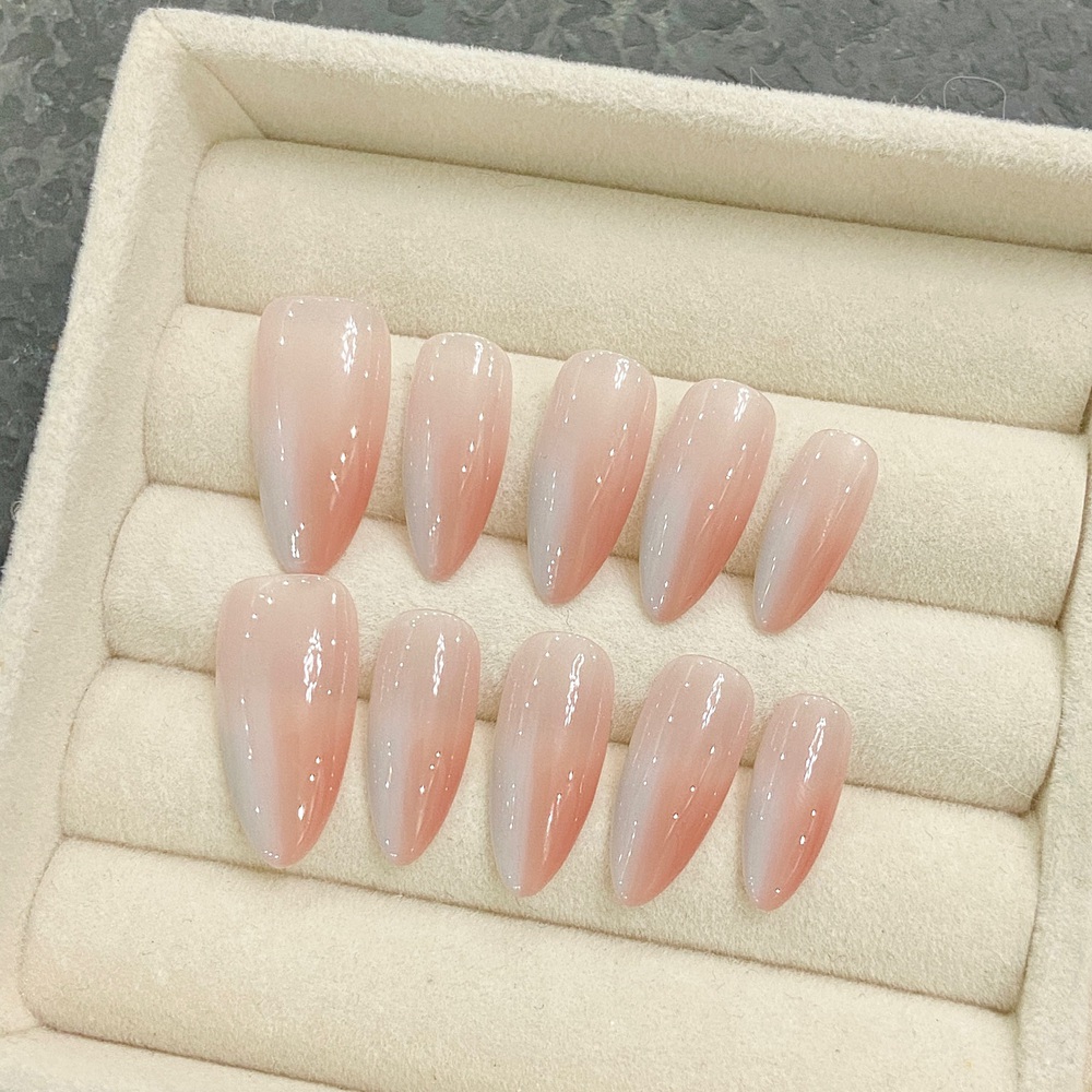Almond buatan tangan Tekan pad - Nail Art French ulasan dan harga