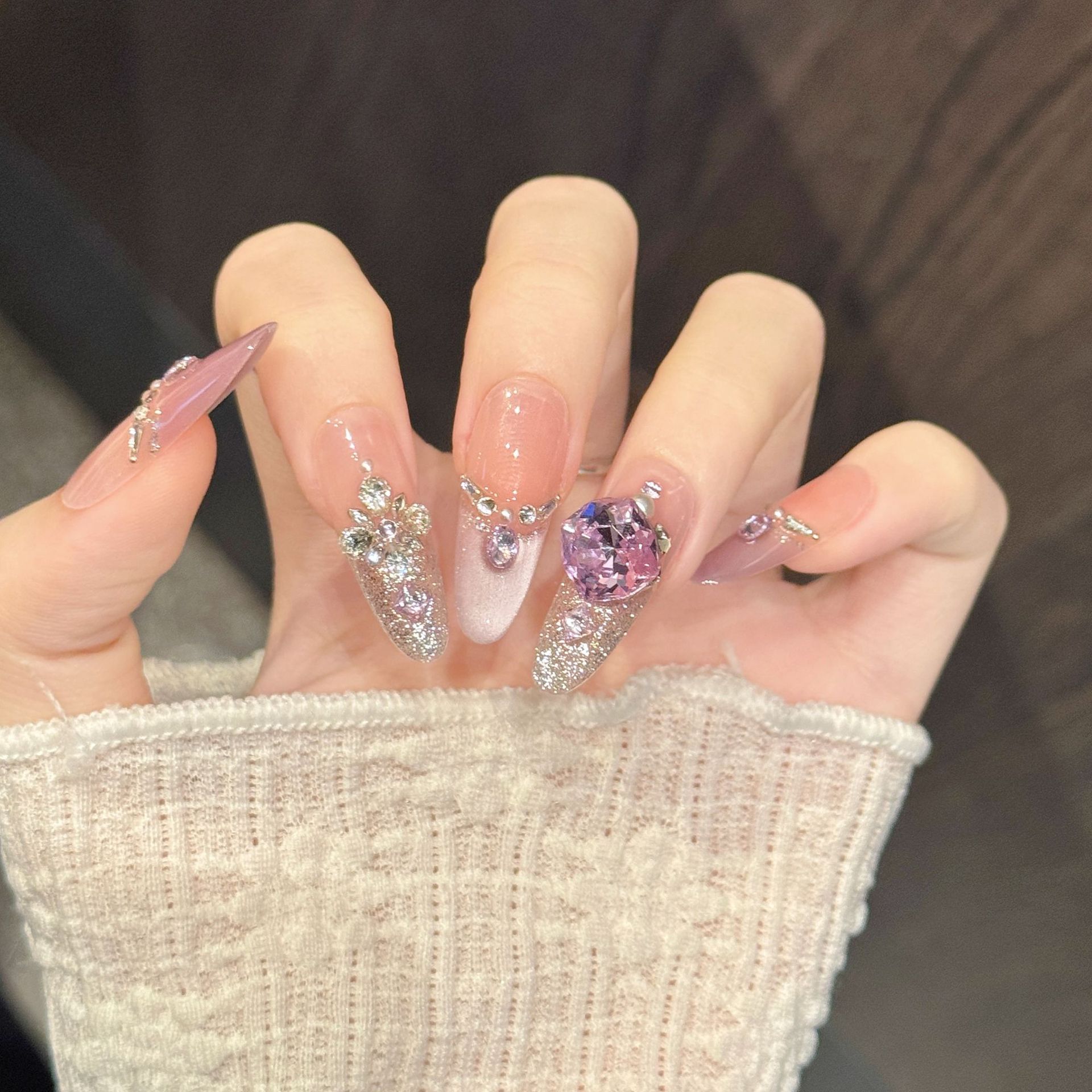 10pcs Kuku Palsu Bentuk Coffin - Nail Art Oval ulasan dan harga