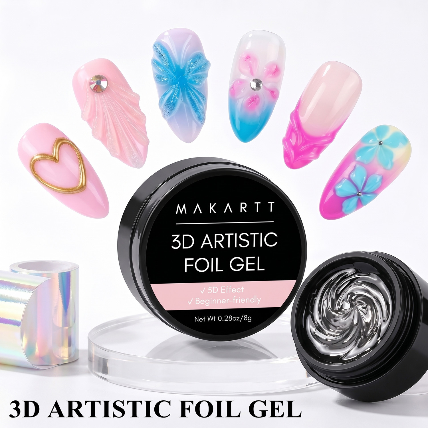 Makartt 3D Nail Gel 8ml Lem Tr - Uv Led Lamp Nail ulasan dan harga