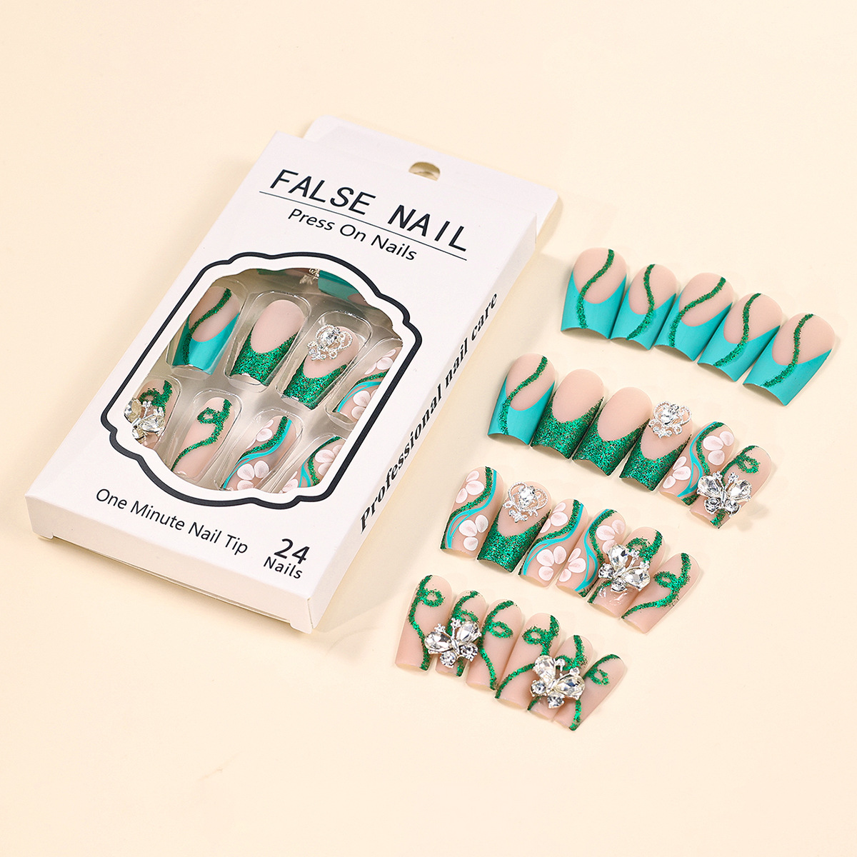 Kuku palsu balerina tekan peti - Nail Art French ulasan dan harga