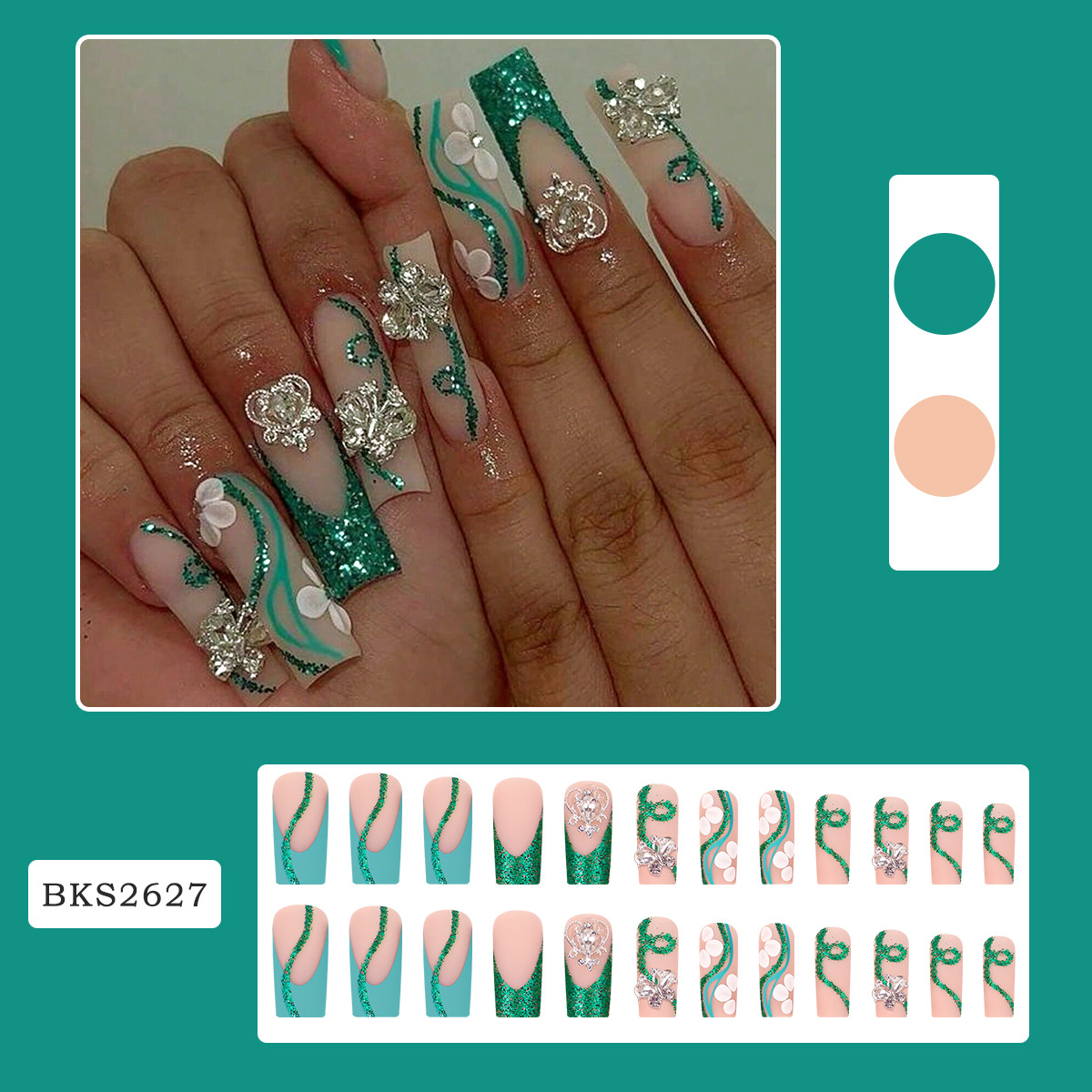 Kuku palsu balerina tekan peti - Nail Art French ulasan dan harga