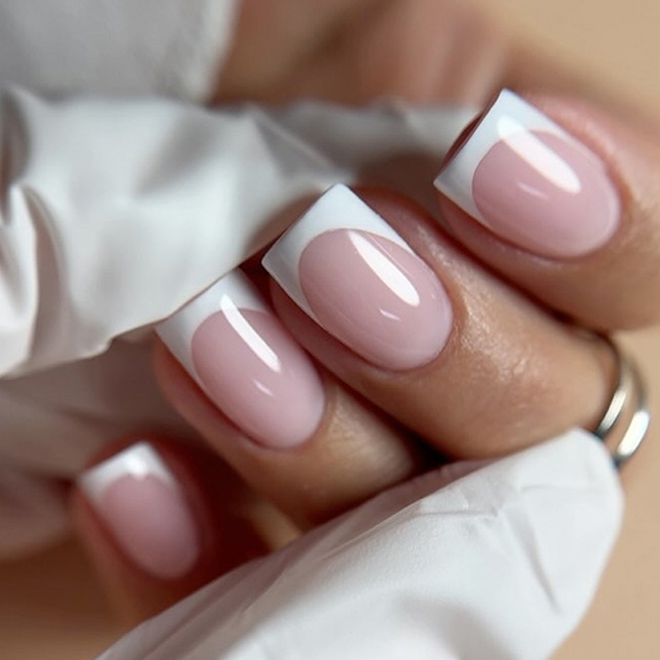 24 buah persegi pendek buatan  - Nail Art French ulasan dan harga