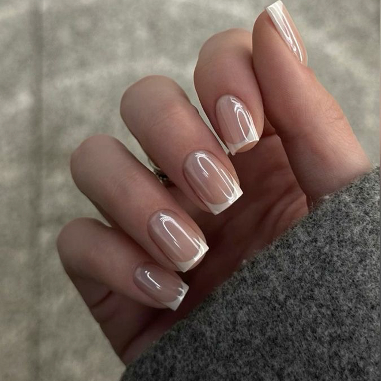24 buah persegi pendek buatan  - Nail Art French ulasan dan harga