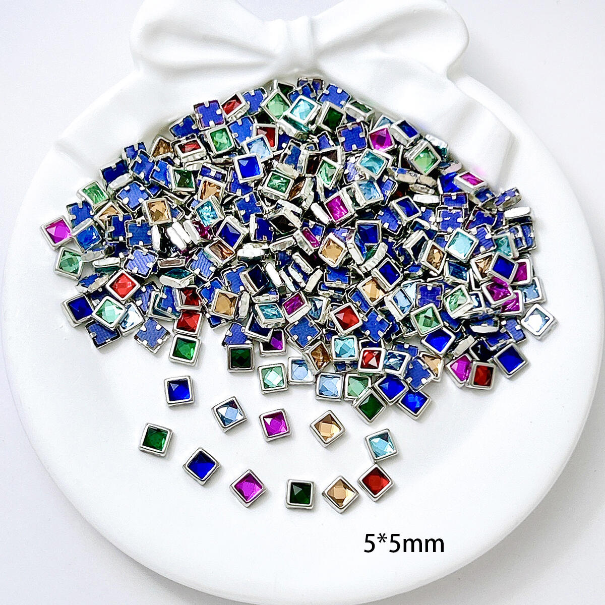 50PCS Mini Rhinestone Berwarna - Nail Art Oval ulasan dan harga