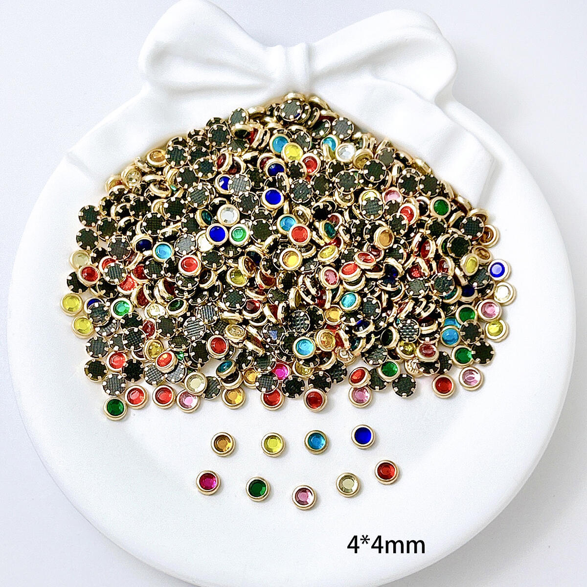 50PCS Mini Rhinestone Berwarna - Nail Art Oval ulasan dan harga