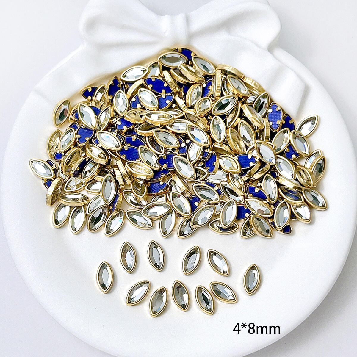 50PCS Mini Rhinestone Berwarna - Nail Art Oval ulasan dan harga