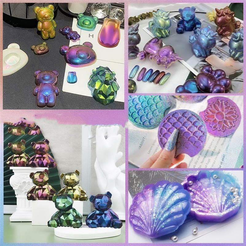 3g bubuk mika bunglon Epoxy Re - Nail Art Emerald ulasan dan harga