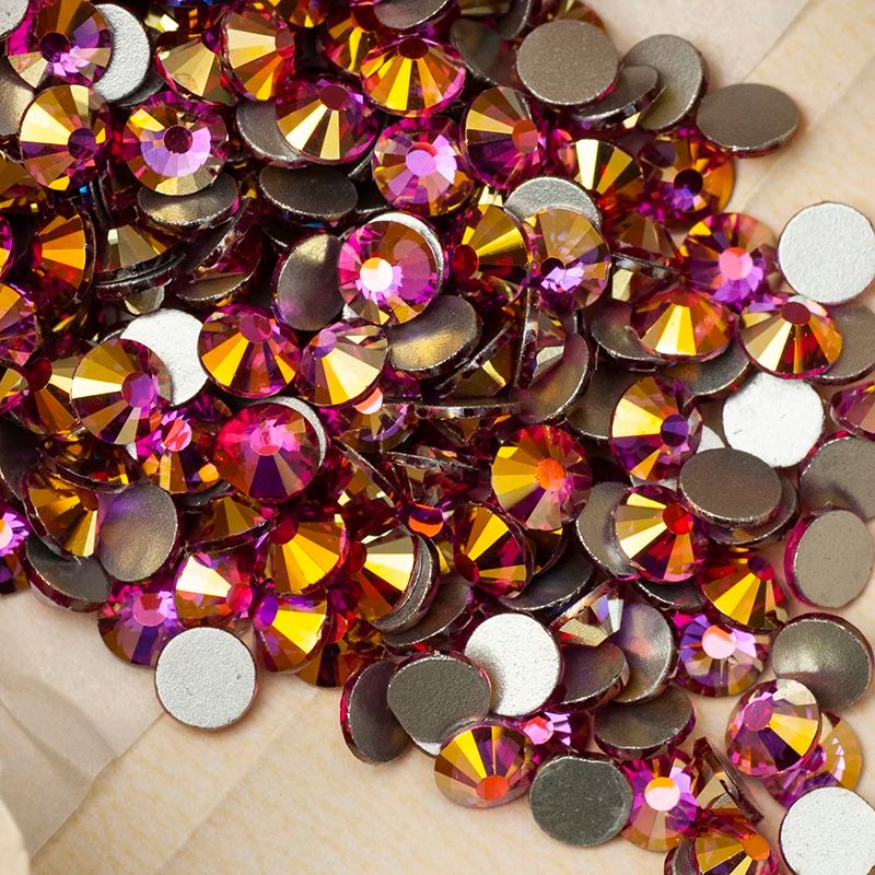 Rhinestone 5A Fuchsia AB Flat  - Nail Art Fuchsia ulasan dan harga