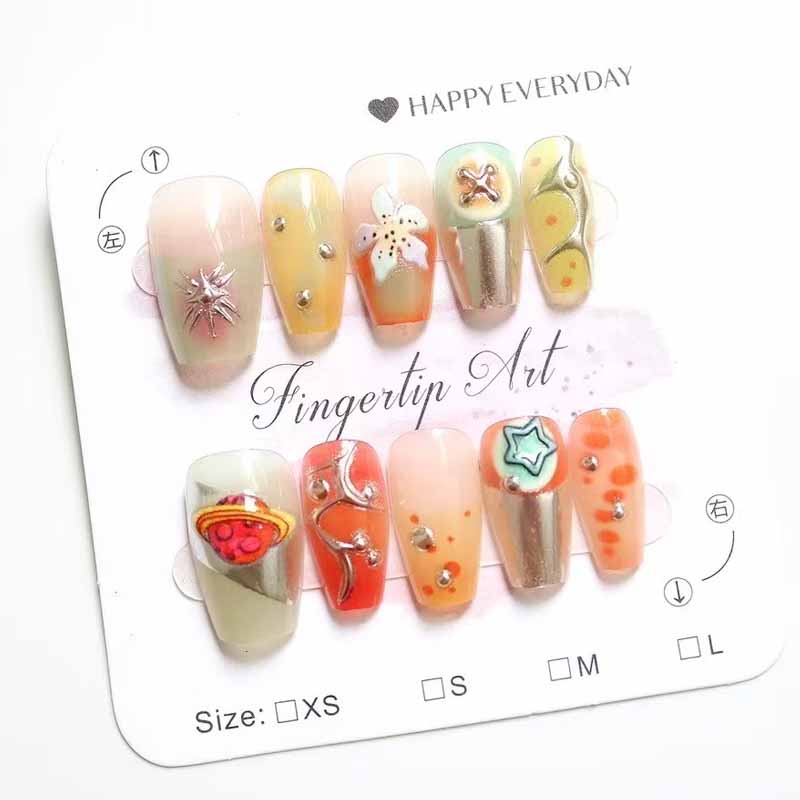 10 Buah Kelopak Relief 3D Kual - Nail Art French ulasan dan harga