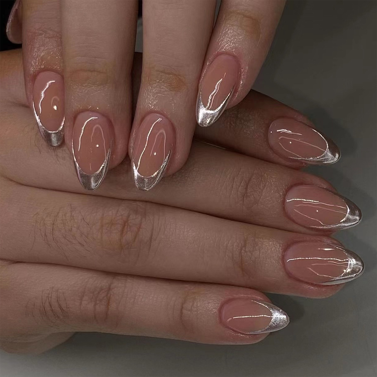 24 Buah Kuku Palsu Perancis Hi - Nail Art Oval ulasan dan harga