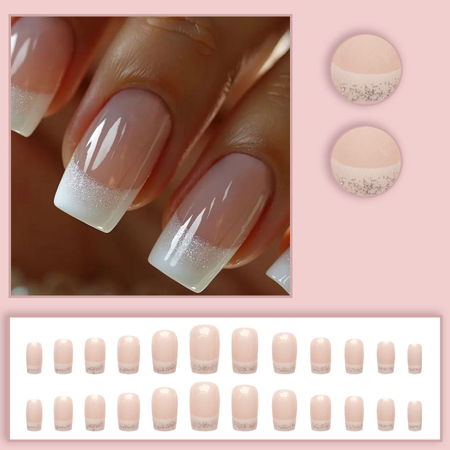 24pcs/set Kuku Palsu Kotak Sed - Nail Art French ulasan dan harga