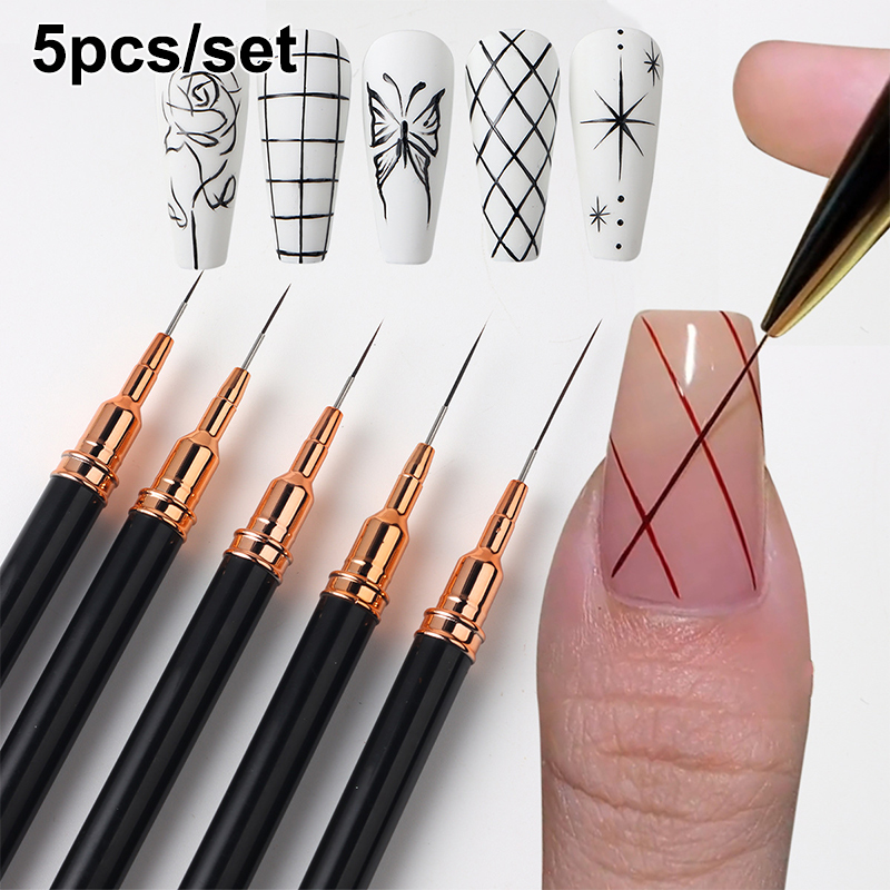 # 5 Buah/Set Kuas Liner Seni K - Nail Art Kaki ulasan dan harga