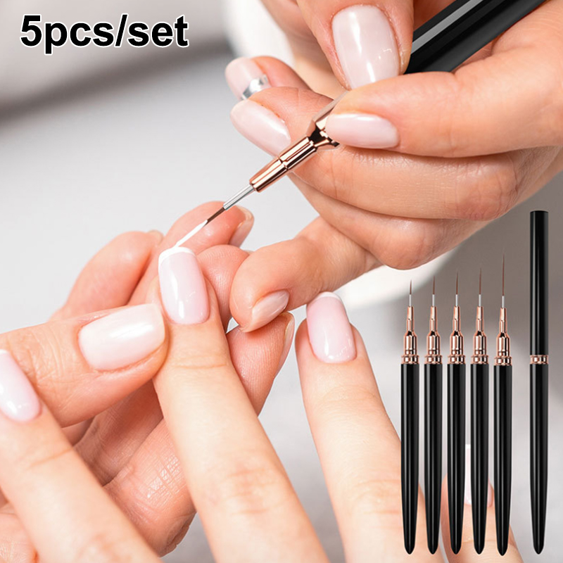 # 5 Buah/Set Kuas Liner Seni K - Nail Art Kaki ulasan dan harga
