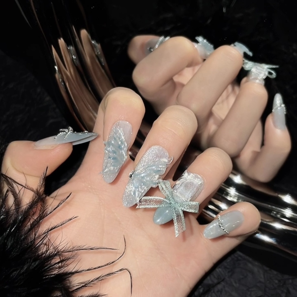 10 Buah Seni Kuku Oval Panjang - Nail Art Oval ulasan dan harga