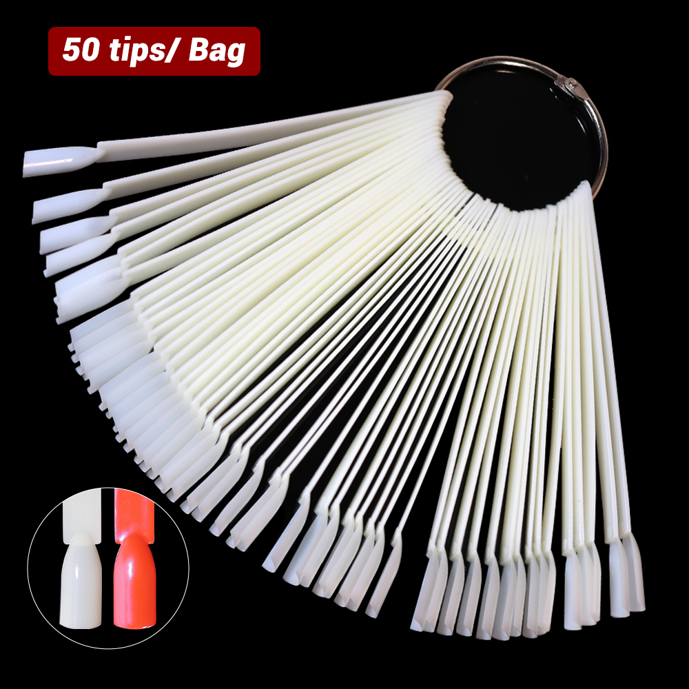 50Pcs Tongkat Display Kuku Pal - Nail Art Oval ulasan dan harga