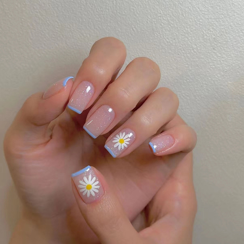 24ps/set Kuku Palsu Pendek unt - Nail Art French ulasan dan harga
