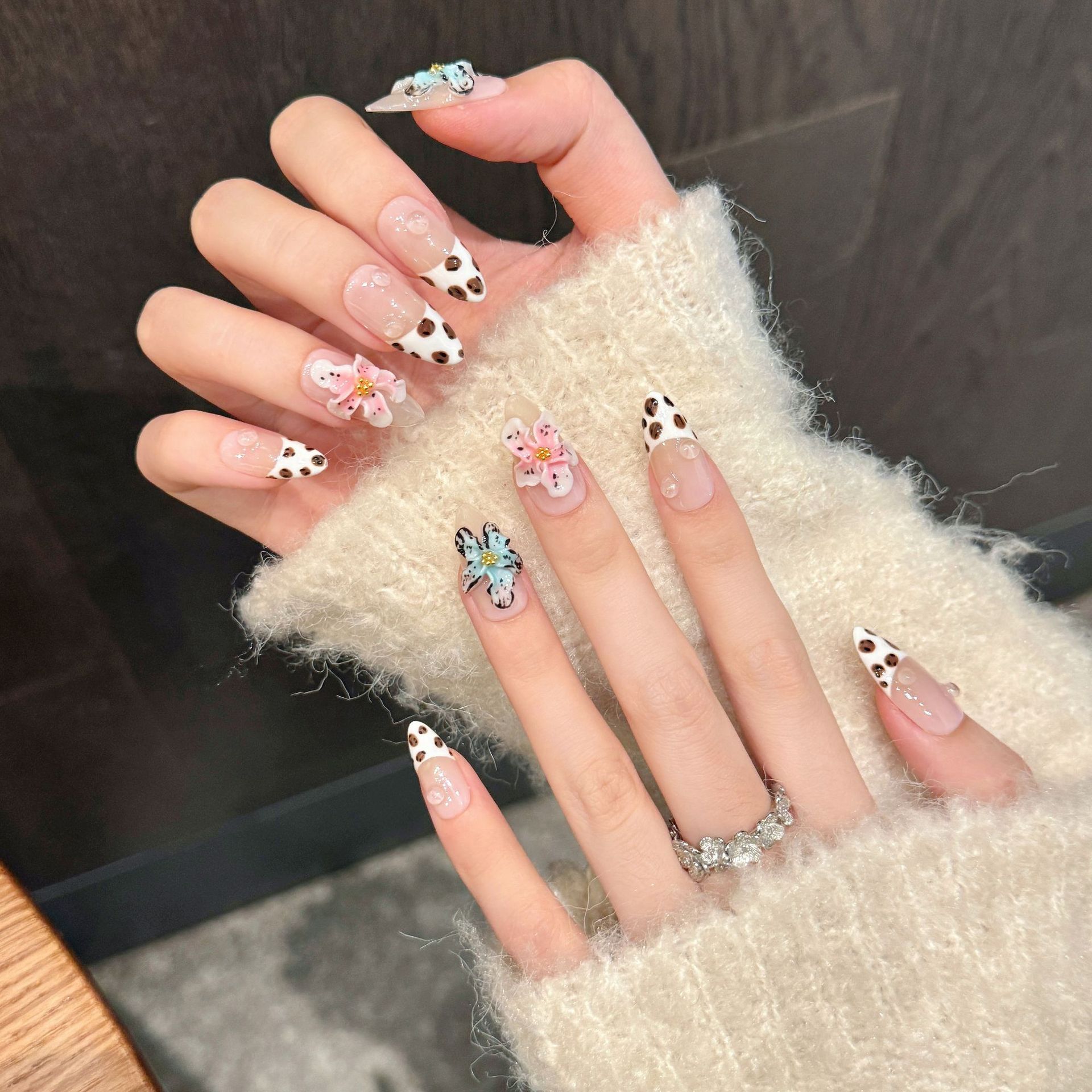 10 buah Glossy Almond buatan t - Nail Art French ulasan dan harga