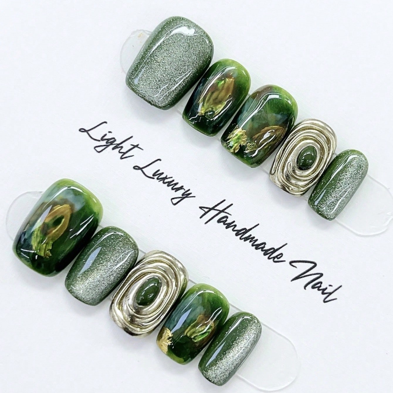 10 Buah Seni Kuku Persegi Pend - Nail Art Emerald ulasan dan harga