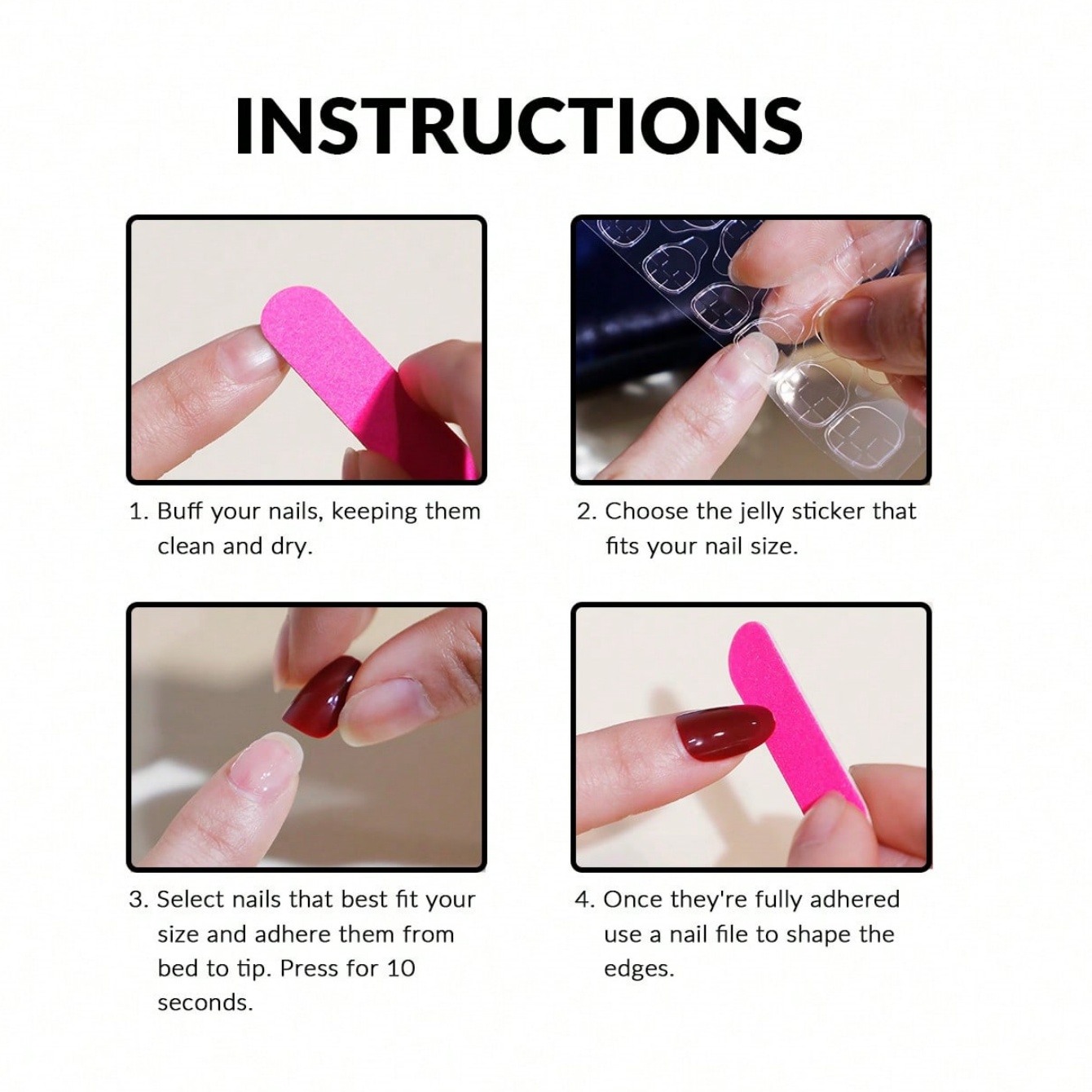 10 Buah Seni Kuku Persegi Pend - Nail Art Emerald ulasan dan harga